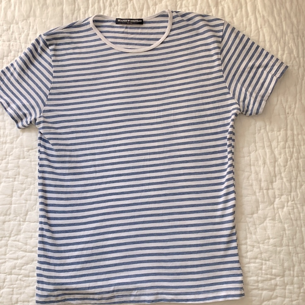 Brandy Melville blue&white striped top